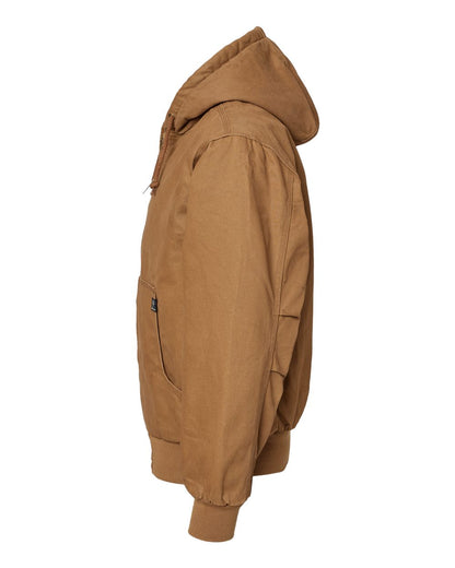 DRI DUCK Cheyenne Boulder Cloth™ Hooded Jacket with Tricot Quilt Lining Tall Sizes 5020T #color_Saddle