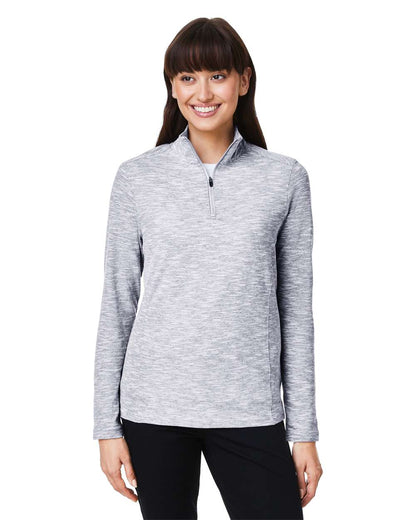 North End Women's Eclipse Jacquard Quarter-Zip Pullover NE415W #colormdl_Platinum Heather