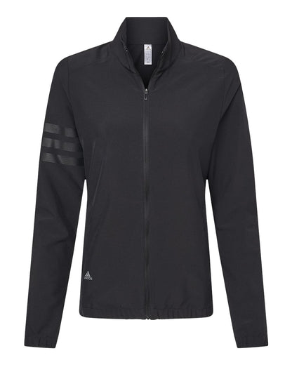 Adidas Women's Wind Resistant Full-Zip Jacket A268 #color_Black/ Black