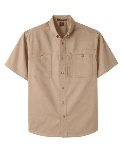 Harriton Men's Advantage IL Short Sleeve Work Shirt M585 #color_Khaki