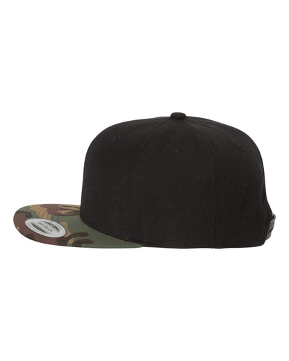 YP Classics Premium Flat Bill Snapback Cap 6089M #color_Black/ Camo