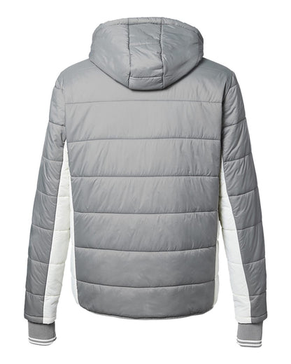 Nautica Men's Nautical Mile Hooded Puffer Jacket N17186 #color_Graphite/ Antique White
