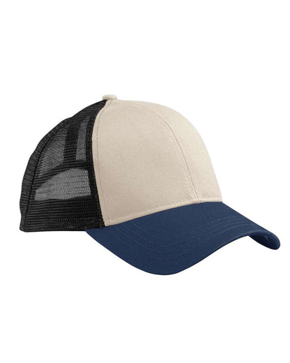 econscious Eco Trucker Cap EC7070 #color_Oyster/ Pacific/ Black