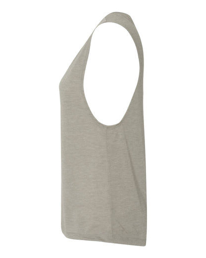 BELLA + CANVAS Women's Flowy Scoop Muscle Tank 8803 #color_Heather Stone