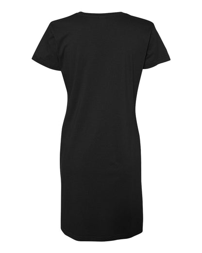 LAT Women's Fine Jersey V-Neck Coverup 3522 #color_Black