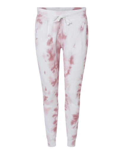 J. America Unisex Tie-Dyed Fleece Joggers 8884 #color_Dusty Rose Tie Dye