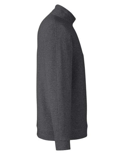 North End Men's Spirit Textured Quarter-Zip Pullover NE725 #color_Black Heather 