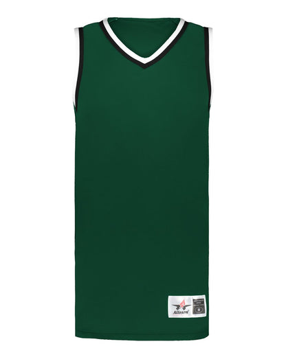 Alleson Athletic Youth Retro Basketball Jersey A53000 #color_Forest/ Black/ White