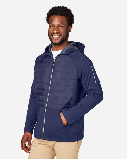CORE365 Unisex Techno Lite Hybrid Hooded Jacket CE808 #colormdl_Classic Navy