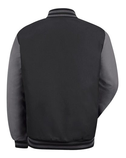 Red Kap Men's Tall Duo-Tone Team Jacket JT40T #color_Black/ Charcoal
