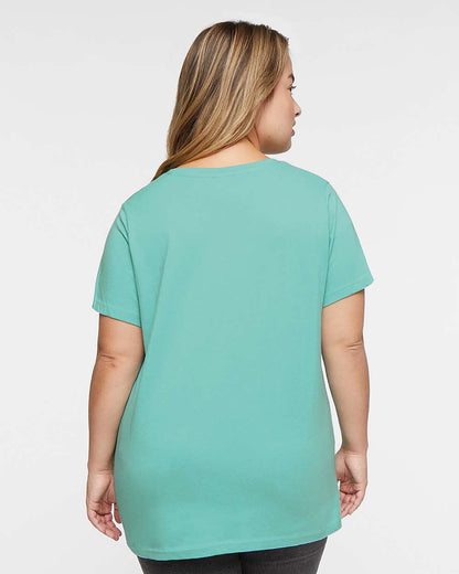 LAT Women's Curvy Collection Fine Jersey Tee 3816 #colormdl_Saltwater