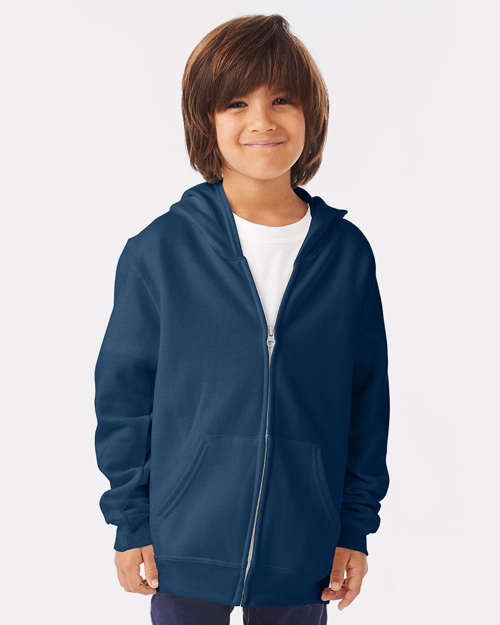 Hanes Youth EcoSmart® Full-Zip Hooded Sweatshirt P480