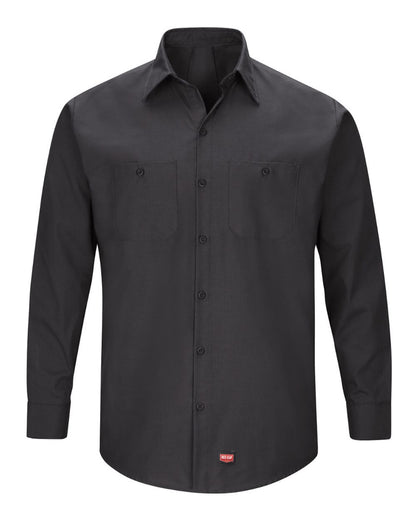Red Kap Men's Tall Mimix™ Long Sleeve Work Shirt SX10T #color_Black