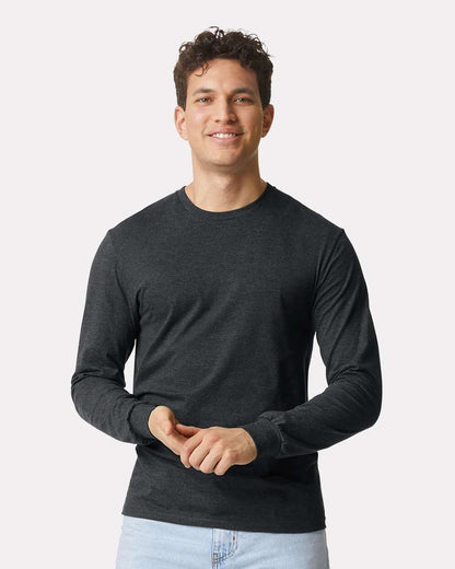 Gildan Softstyle® CVC Long Sleeve T-Shirt 67400 #colormdl_Pitch Black Mist