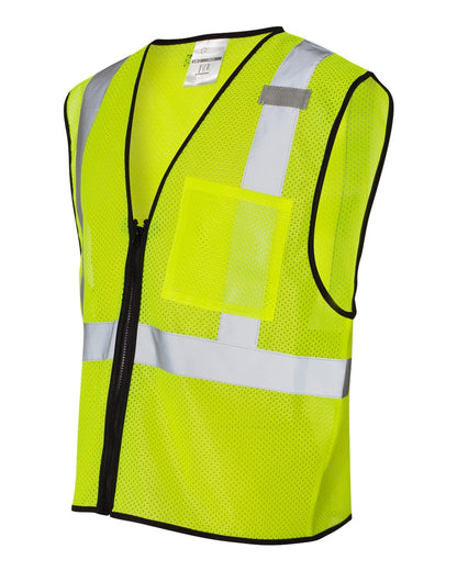 Kishigo Unisex Single Pocket Zipper Mesh Class 2 Vest 1519-1520 #color_Lime