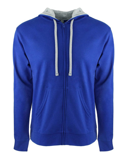 Next Level Unisex Laguna Full-Zip Hoodie Sweatshirt 9601 #color_Royal/ Heather Grey