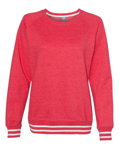 J. America Women’s Relay Crewneck Sweatshirt 8652 #color_Red