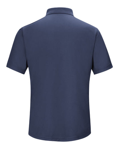Red Kap Men's Performance Knit Gripper-Front Polo SK74 #color_Navy