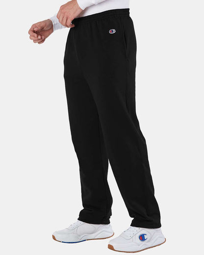 Champion Men's Powerblend® Open-Bottom Sweatpants with Pockets P800 #colormdl_Black