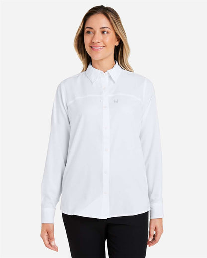HUK Women's Tide Point Long Sleeve Shirt H615006 #colormdl_White