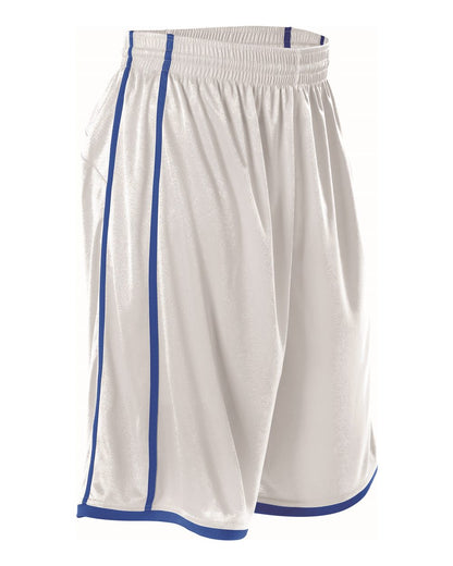 Alleson Athletic Women's Basketball Shorts 535PW #color_White/ Royal