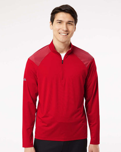 Adidas Shoulder Stripe Quarter-Zip Pullover A520 #colormdl_Team Power Red