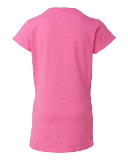Gildan Women's Softstyle® V-Neck T-Shirt 64V00L #color_Azalea