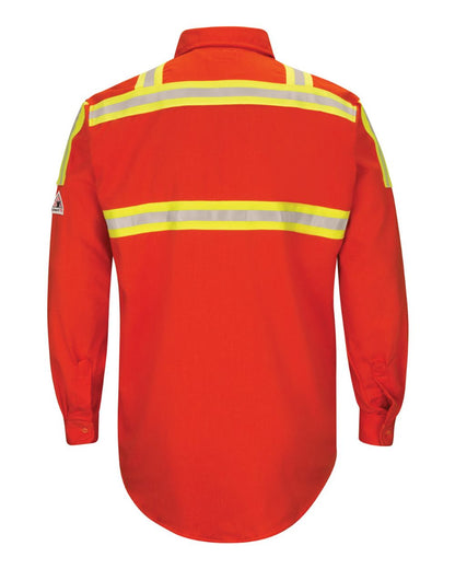Bulwark Men's Tall Enhanced Visibility Long Sleeve Uniform Shirt SLATORT #color_Orange