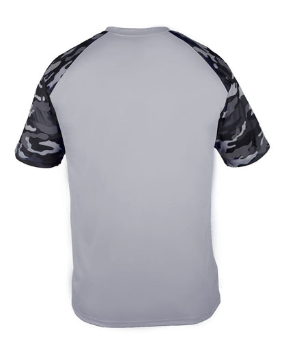 Badger Camo Sport T-Shirt 4141 #color_Silver/ Black Camo