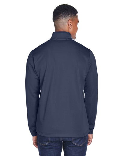 Devon & Jones Men's Newbury Colorblock Mélange Fleece Full-Zip jacket DG796 #colormdl_Navy/ Navy Heather