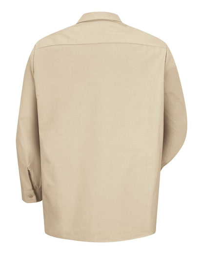 Red Kap Men's Industrial Long Sleeve Work Shirt SP14 #color_Light Tan