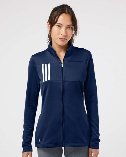 Adidas Women's 3-Stripes Double Knit Full-Zip A483 #colormdl_Team Navy Blue/ Grey Two