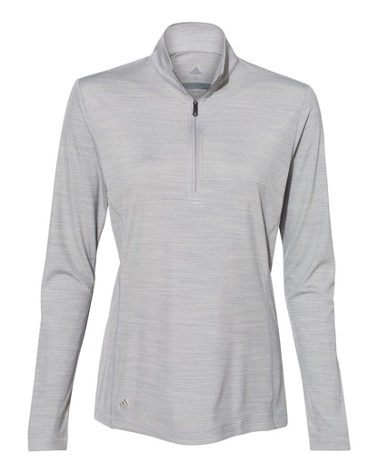 Adidas Women's Lightweight Mélange Quarter-Zip Pullover A476 #color_Mid Grey Melange