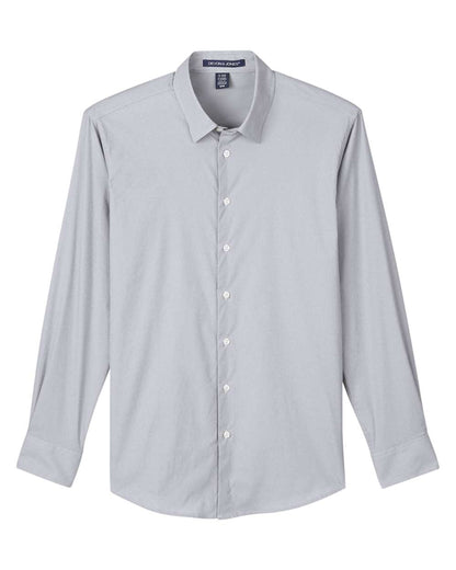 Devon & Jones Men's CrownLux Performance® Microstripe Dress Shirt DG537 #color_Graphite/ White