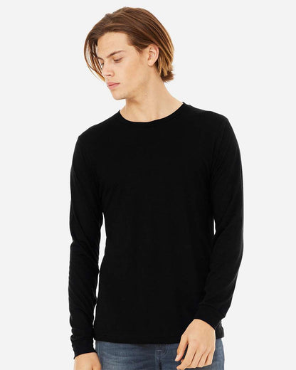 BELLA + CANVAS Unisex Triblend Long Sleeve Tee 3513 #colormdl_Solid Black Triblend