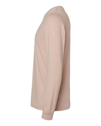 BELLA + CANVAS Heather CVC Long Sleeve Tee 3501CVC #color_Heather Pink Gravel