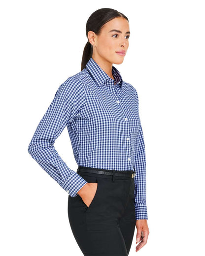 Devon & Jones Women's CrownLux Performance® Gingham Dress Shirt DG536W #colormdl_Navy/ White