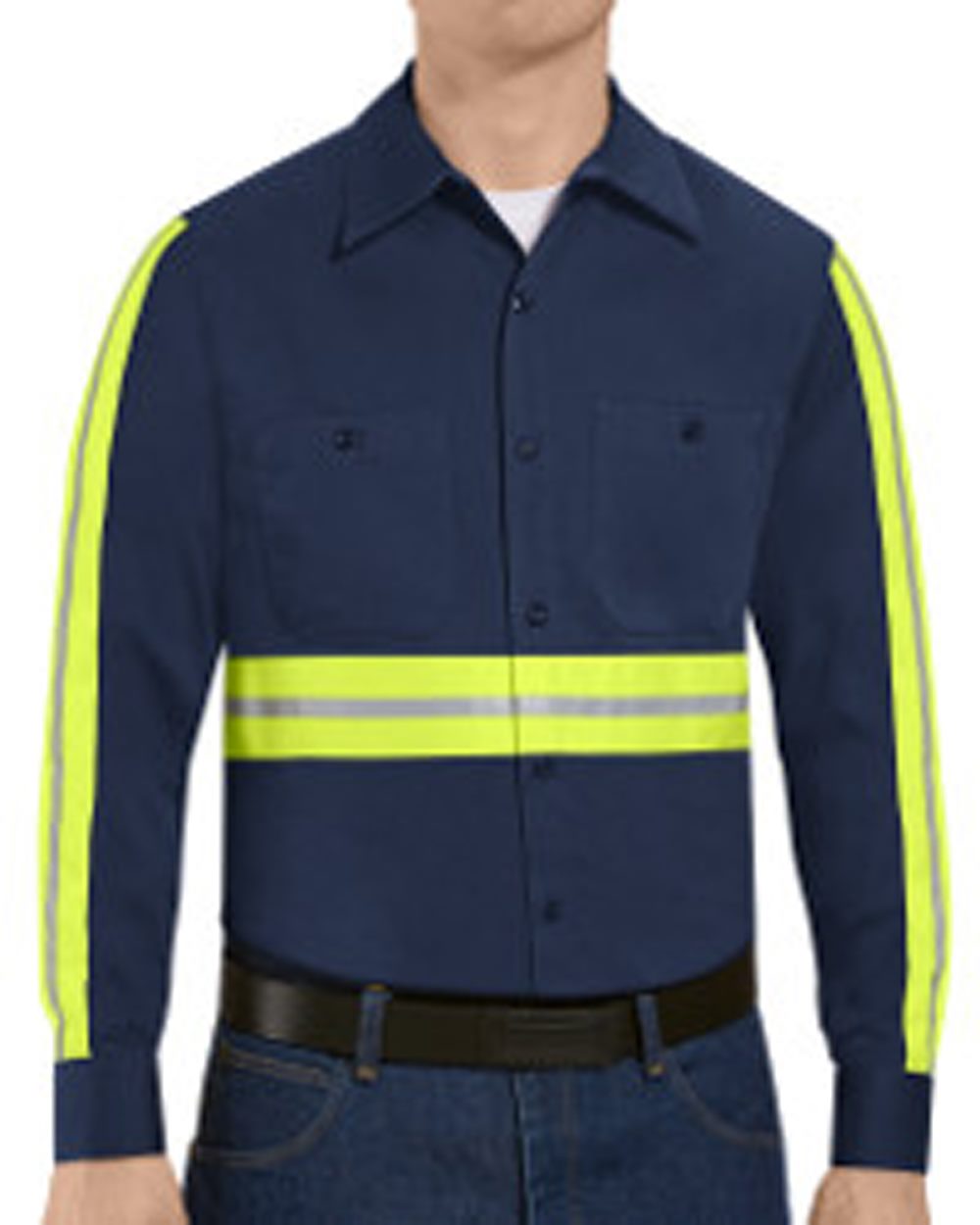 Red Kap Men's Enhanced Visibility Long Sleeve Cotton Work Shirt SC30E