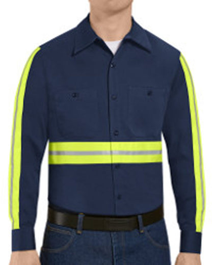 Red Kap Men's Enhanced Visibility Long Sleeve Cotton Work Shirt SC30E Red Kap Men's Enhanced Visibility Long Sleeve Cotton Work Shirt SC30E