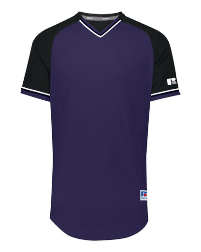 Russell Athletic Youth Classic V-Neck Jersey R01X3B #color_Purple/ Black/ White