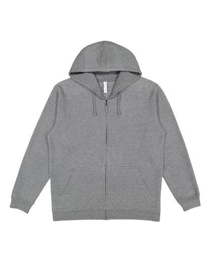 LAT Unisex Full-Zip Fleece Hoodie Sweatshirt 6927 #color_Granite Heather