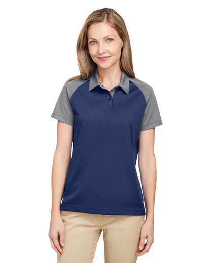 Team 365 Ladies' Command Snag-Protection Colorblock Polo TT21CW #color_SP DK NV / SP GRP