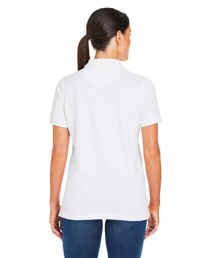 Harriton Women's Valiant Cotton Snag Protect Polo M205W #colormdl_White