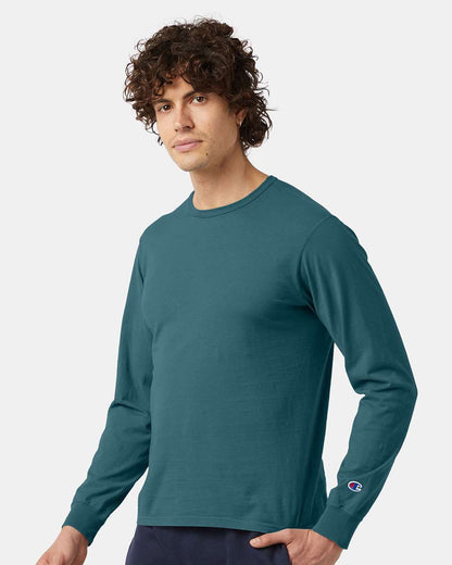 Champion Garment-Dyed Long Sleeve T-Shirt CD200 #colormdl_Cactus