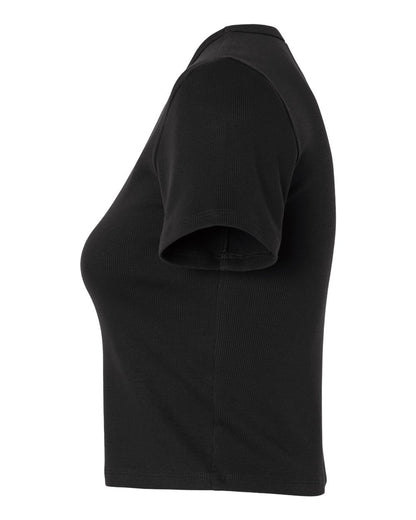 American Apparel Women's Baby Rib Cropped Tee BR210 #color_Black