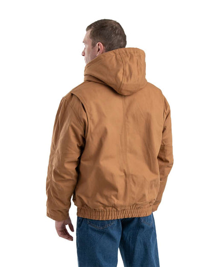Berne Apparel Men's Tall Flame-Resistant Hooded Jacket FRHJ01T #colormdl_Brown Duck
