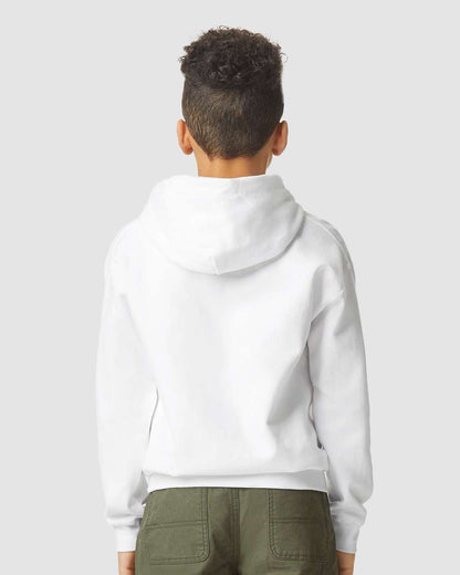 Gildan Youth Softstyle® Midweight Hooded Sweatshirt SF500B #colormdl_White