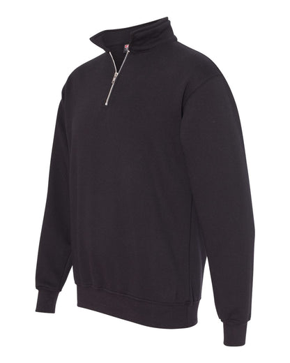 Bayside USA-Made Quarter-Zip Pullover Sweatshirt 920 #color_Black