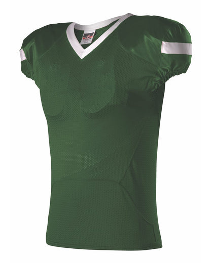 Alleson Athletic Youth Pro Flex Cut Belt Length Football Jersey 754Y #color_Forest/ White