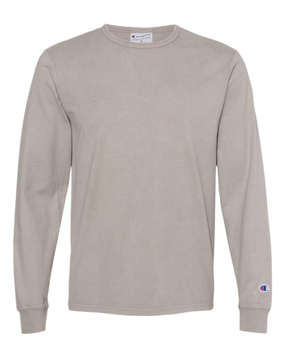Champion Garment-Dyed Long Sleeve T-Shirt CD200 #color_Concrete